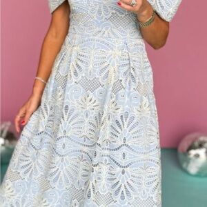 Blue Cold Shoulder MIDI dress - NEW